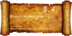 Boszi Albertina névjegykártya